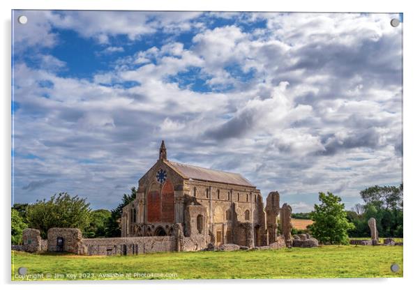 Binham Priory North Norfolk Acrylic by Jim Key