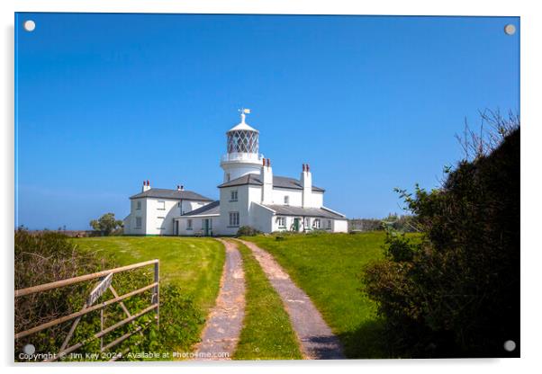 The Lighthouse Caldey Island Wales   Acrylic by Jim Key
