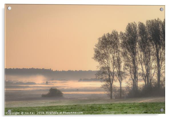 Morning Mist at Holkham Norfolk Acrylic by Jim Key