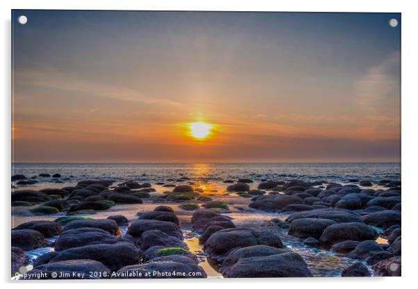 Hunstanton Beach Sunset Acrylic by Jim Key