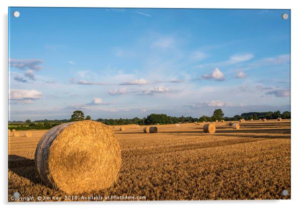 Hay Bales in Norfolk Acrylic by Jim Key