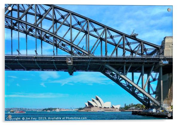 Majestic Sydney Harbour Bridge Acrylic by Jim Key