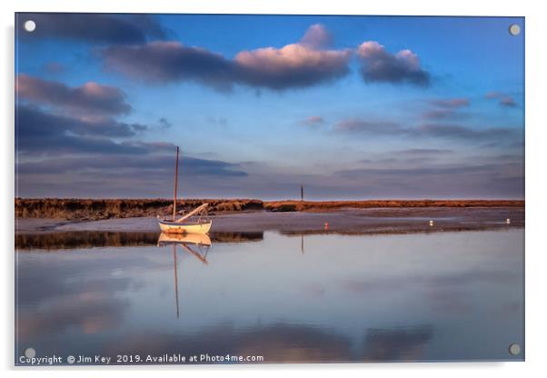 Solitary Boat at Burnham Overy  Acrylic by Jim Key