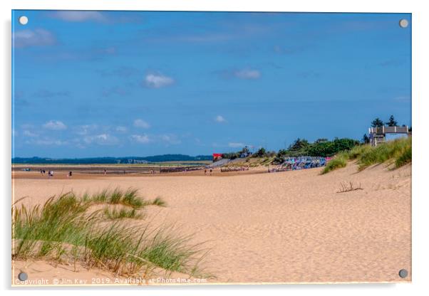 Wells Beach from the Sand Dunes Acrylic by Jim Key