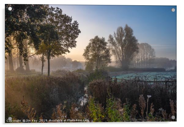 River Wensum at Sunrise Norfolk Acrylic by Jim Key