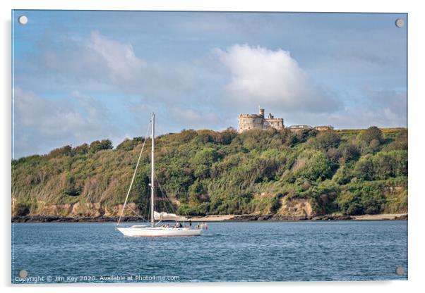 Pendennis Castle Cornwall Acrylic by Jim Key