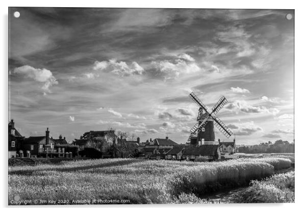 Majestic Cley Windmill Stands Tall  Acrylic by Jim Key