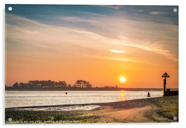 Sunrise Wells next the Sea Norfolk Acrylic by Jim Key
