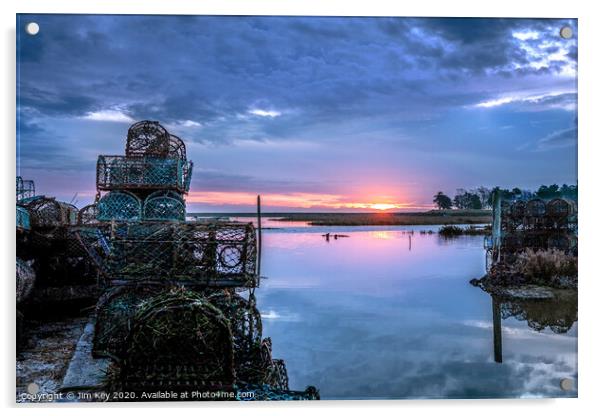 Brancaster Staithe Norfolk Sunrise Acrylic by Jim Key