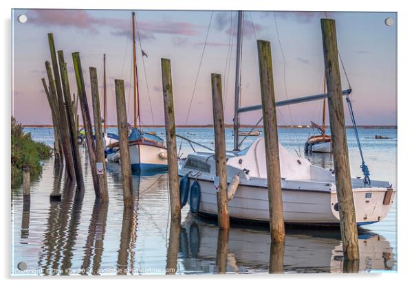 Blakeney Quay Sunrise Norfolk Acrylic by Jim Key