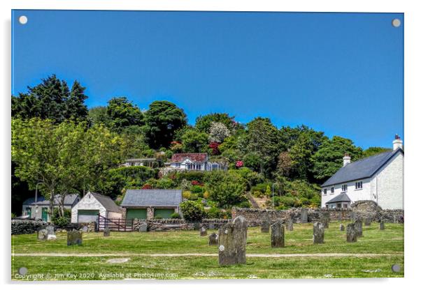 Cwm-Yr-Eglwys Pembrokeshire Wales Acrylic by Jim Key