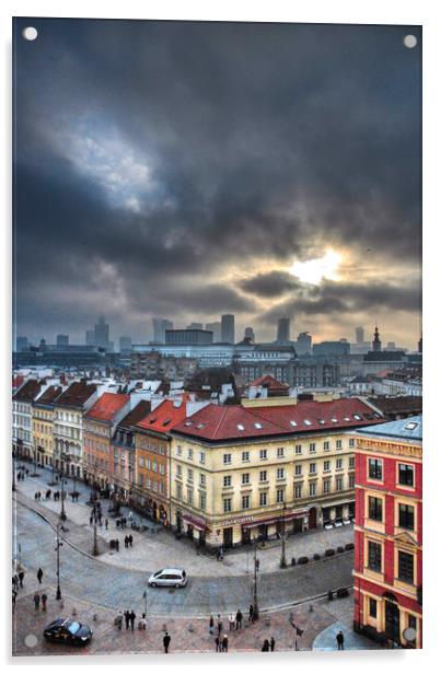 Warsaw Skyline  Acrylic by Dave Williams