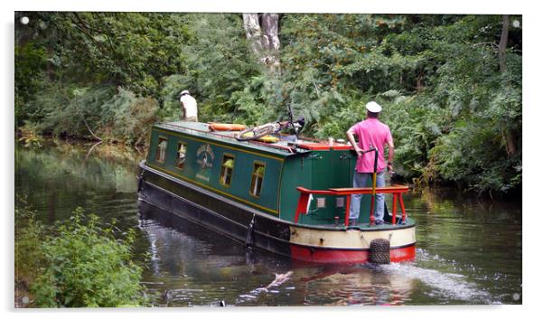 Navigating the Basingstoke Canal Acrylic by Dave Williams