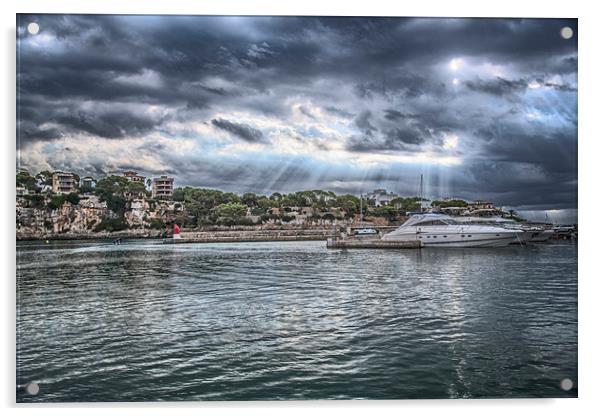 Approaching Storm Porto Cristo in Mallorca Acrylic by Dave Williams