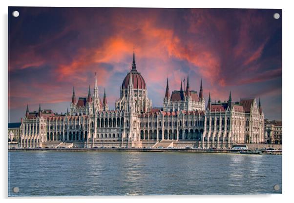 Hungarian Parliament Building  Acrylic by Dave Williams