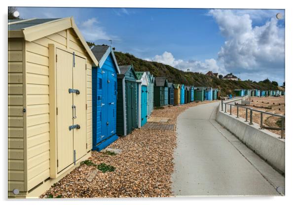 Beach Huts at Hill Head Acrylic by Dave Williams