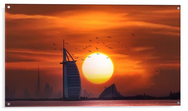 Burj Al Arab Sunrise _ Dubai Acrylic by Dave Williams