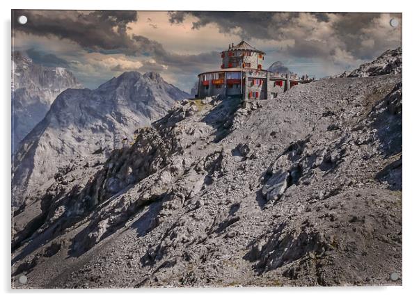 Tibet Hutte, Stelvio Pass, Italy Acrylic by Dave Williams