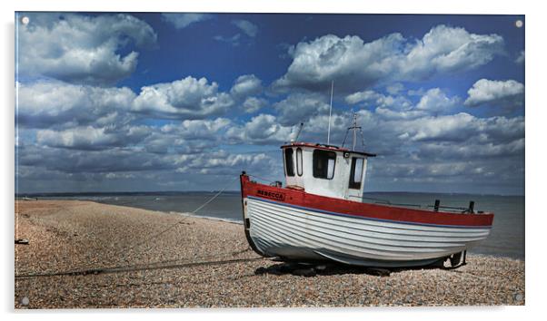 Fishing Boat Rebecca on Dungeness Beach Acrylic by Dave Williams