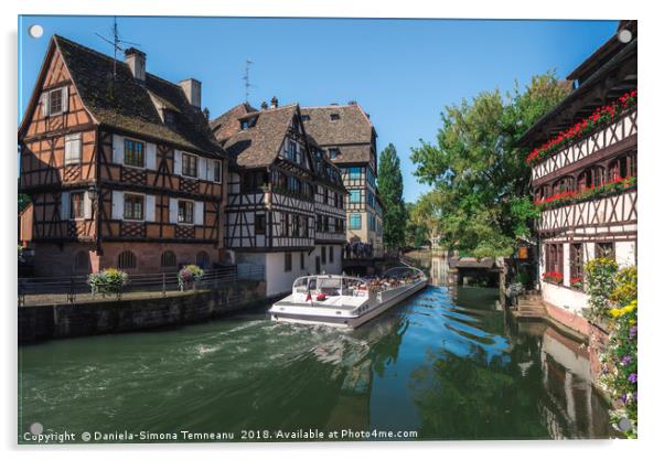 Historical quarter and Ill river in Strasbourg Acrylic by Daniela Simona Temneanu