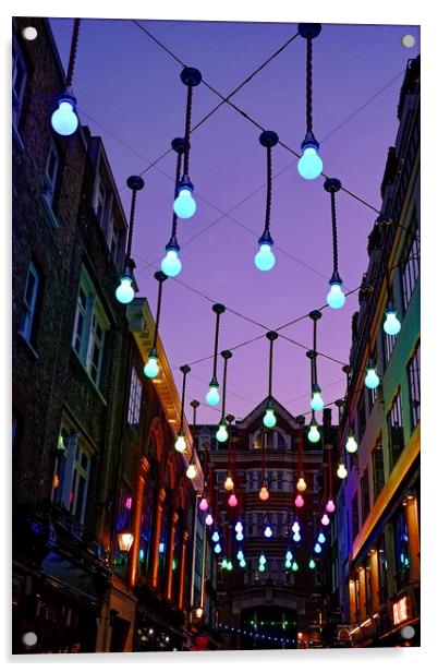 London night lights Acrylic by Steve Painter