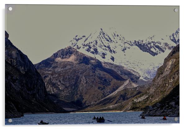 Boating on a glacial lake Acrylic by Steve Painter