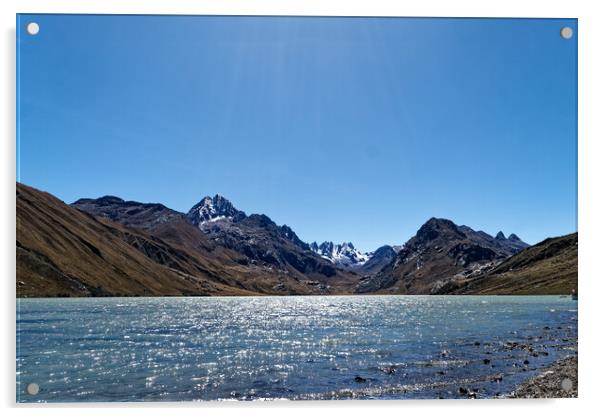 Lago Querococha Peru Acrylic by Steve Painter
