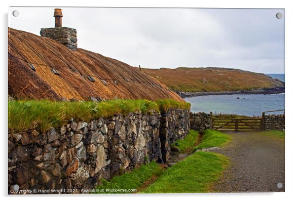Blackhouse on the Isle of Lewis, Outer Hebrides Acrylic by Hazel Wright