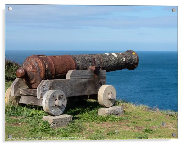 Cannon at eperquerie common Acrylic by Hazel Wright