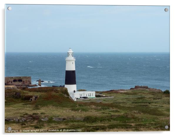 Mannez Lighthouse, Alderney Acrylic by Hazel Wright