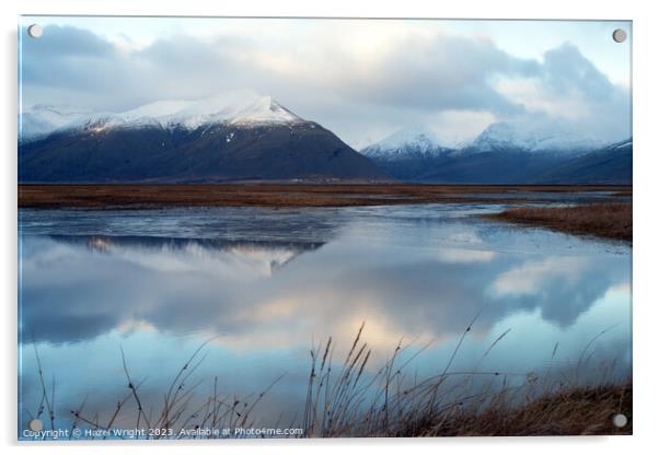 Mirror lake, near Hofn, Iceland Acrylic by Hazel Wright