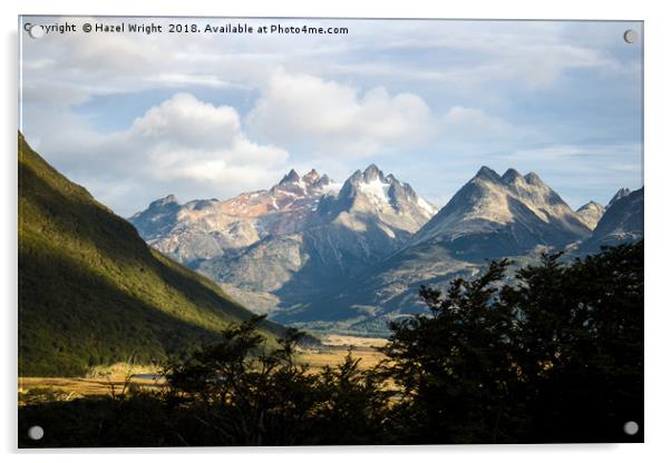 Majestic Mountains of Tierra del Fuego Acrylic by Hazel Wright