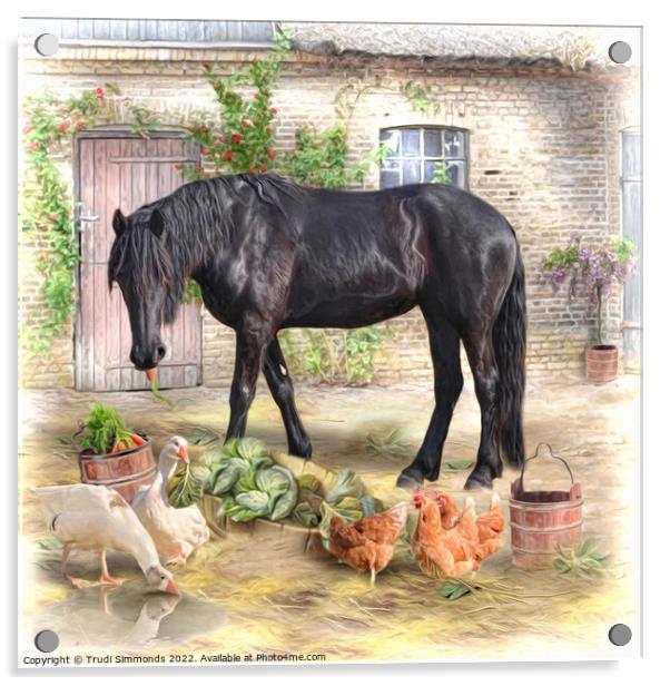 The Stable Yard Acrylic by Trudi Simmonds