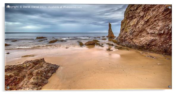 Cullen Beach, Moray Acrylic by Derek Daniel