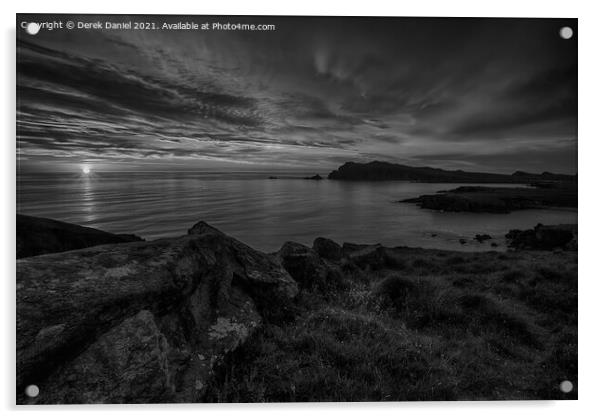 Sybil Head Sunset, Dingle Peninsula, Ireland (blac Acrylic by Derek Daniel