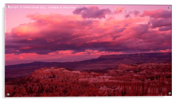 Spectacular Bryce Canyon Sunset Acrylic by Derek Daniel