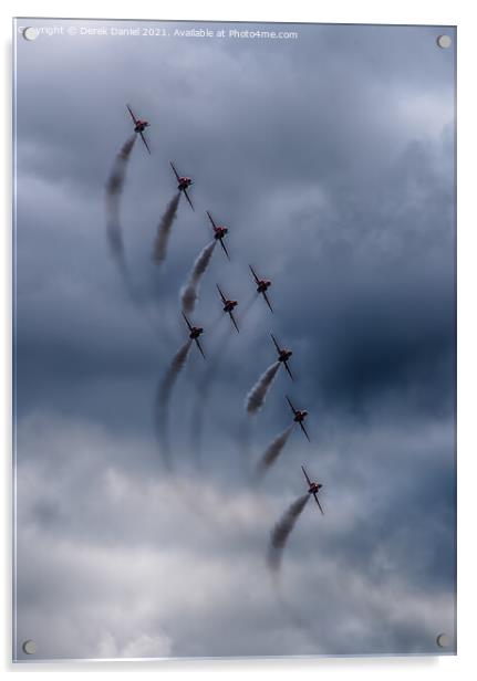 Thrilling Red Arrows Display over Bournemouth Acrylic by Derek Daniel