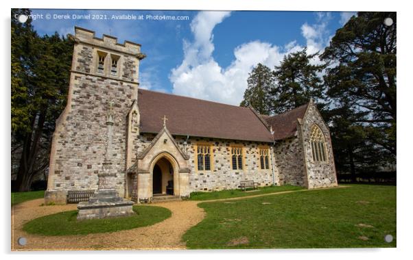 St. Stephen's Church, Pamphill, Wimborne Acrylic by Derek Daniel