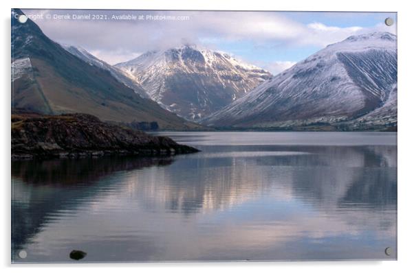 Winter's day at Wastwater in the Lake District Acrylic by Derek Daniel