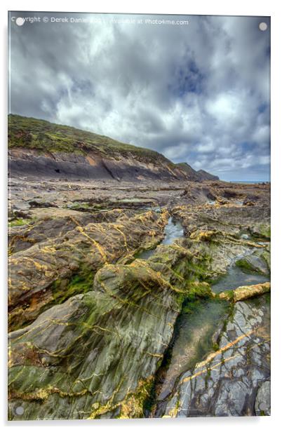 Crackington Haven, Cornwall Acrylic by Derek Daniel