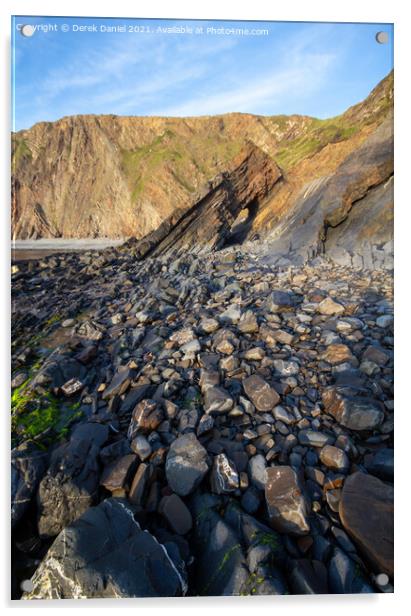 Wild Beauty of Hartland Quay Acrylic by Derek Daniel