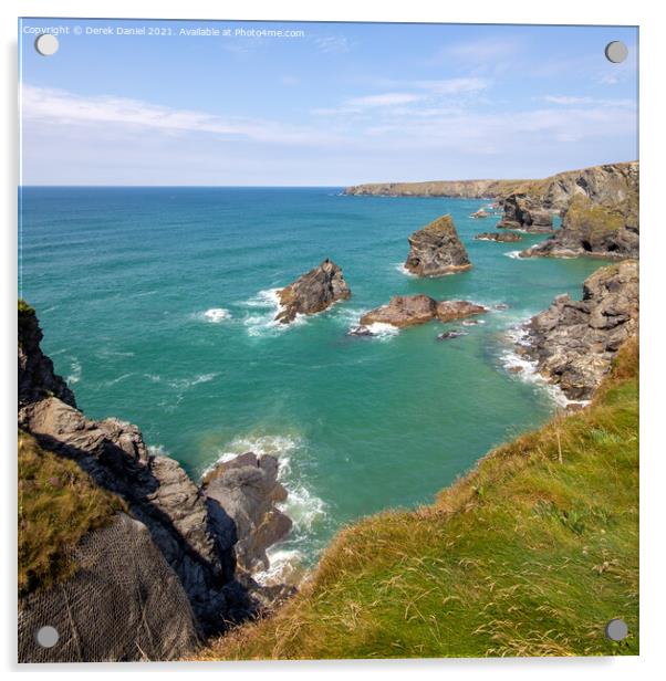 Bedruthan Steps, Cornwall Acrylic by Derek Daniel