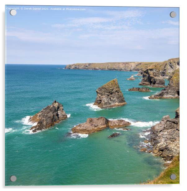 Bedruthan Steps, Cornwall Acrylic by Derek Daniel