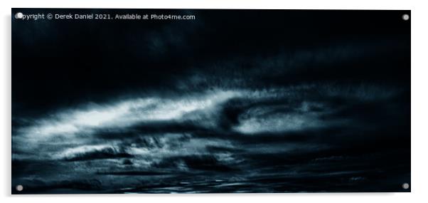 Darkness falls over Sandymouth Acrylic by Derek Daniel