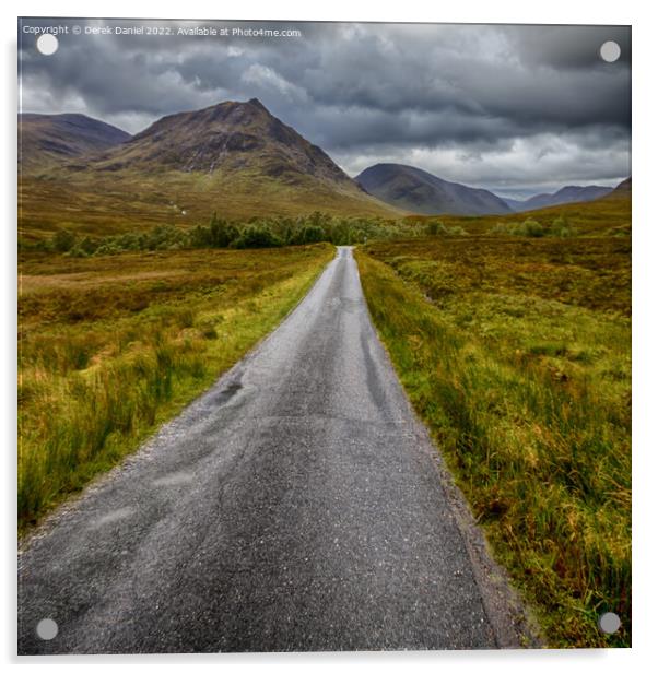 The Road To Glen Etive Acrylic by Derek Daniel