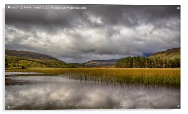 Moody Highland Panorama Acrylic by Derek Daniel