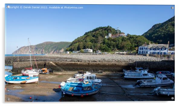 Lynmouth Harbour Acrylic by Derek Daniel