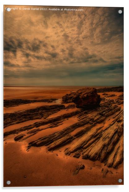 Majestic Rocks on Saunton Sands Acrylic by Derek Daniel