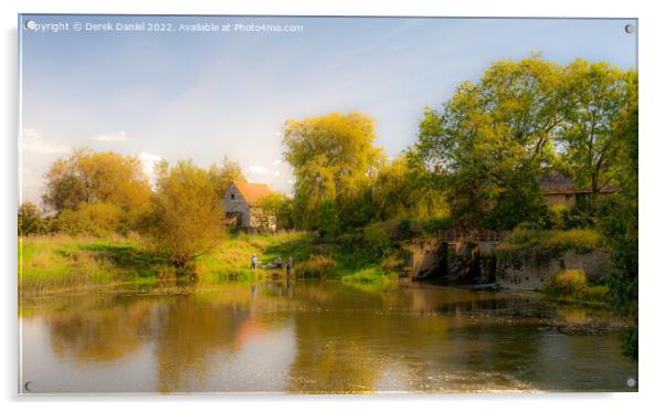 River Stour near Fiddleford Manor, Sturminster New Acrylic by Derek Daniel