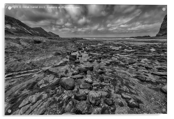 Crackington Haven, Cornwall (mono) Acrylic by Derek Daniel